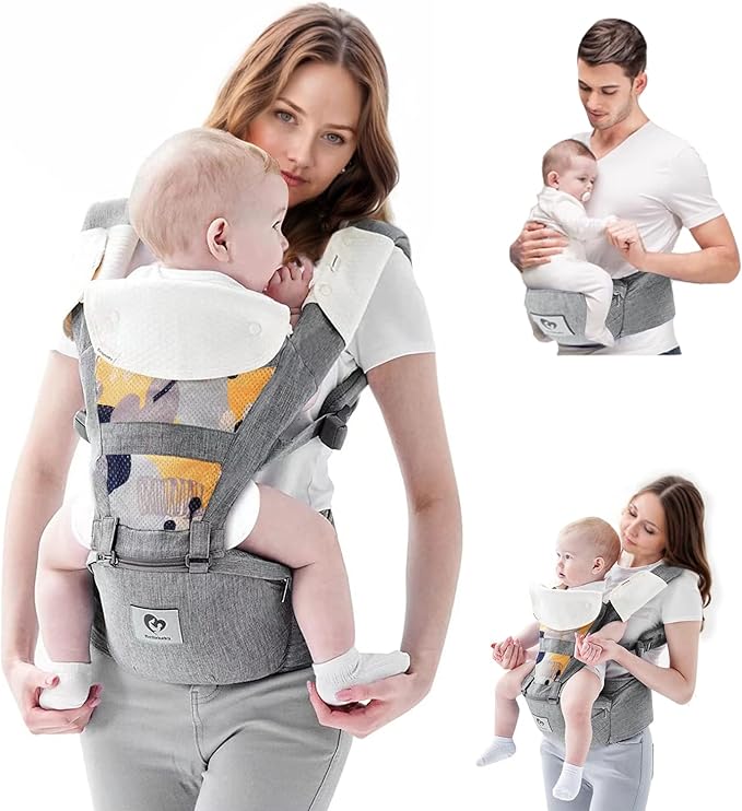 Baby Carrier, Bellababy Multifunction Baby Carrier Hip Seat (Ergonomic M Position) for 3-36M
