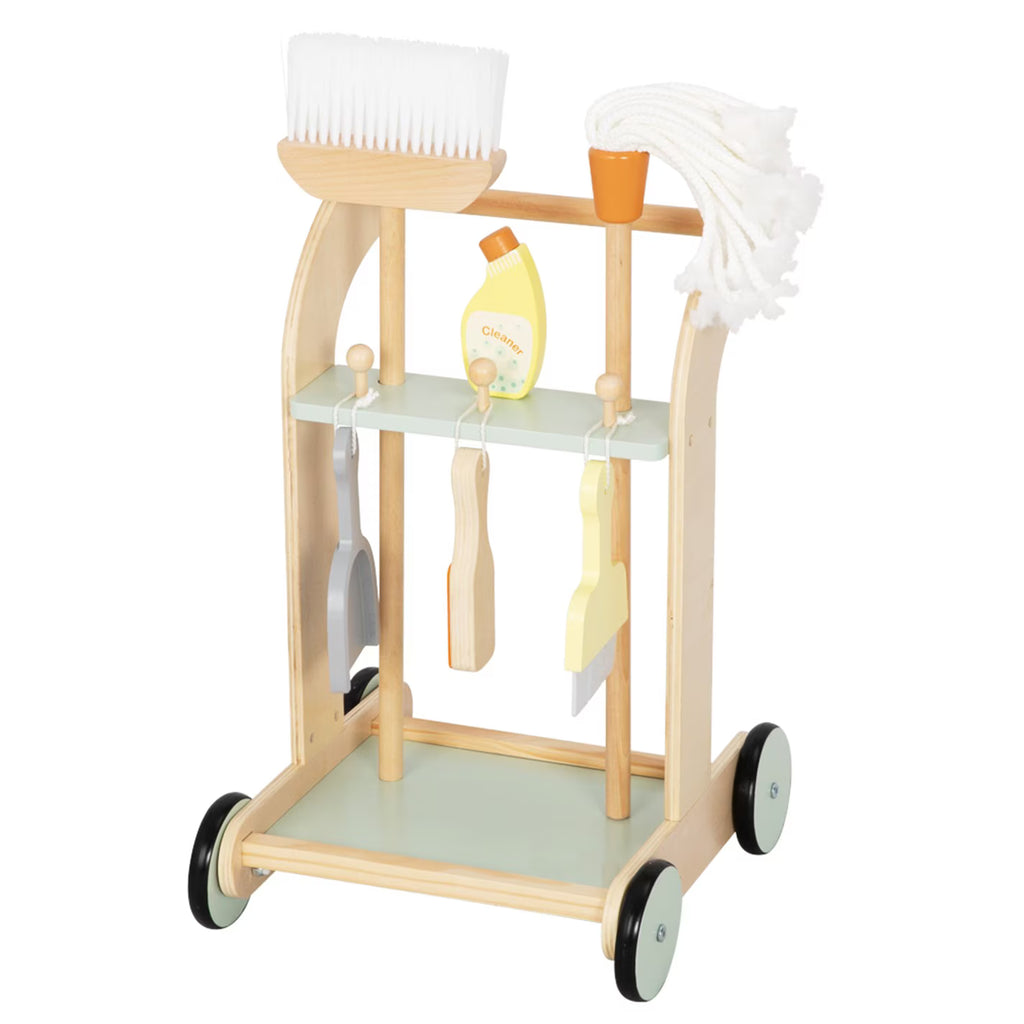 Tooky Toy Wooden Cleaning Trolley
