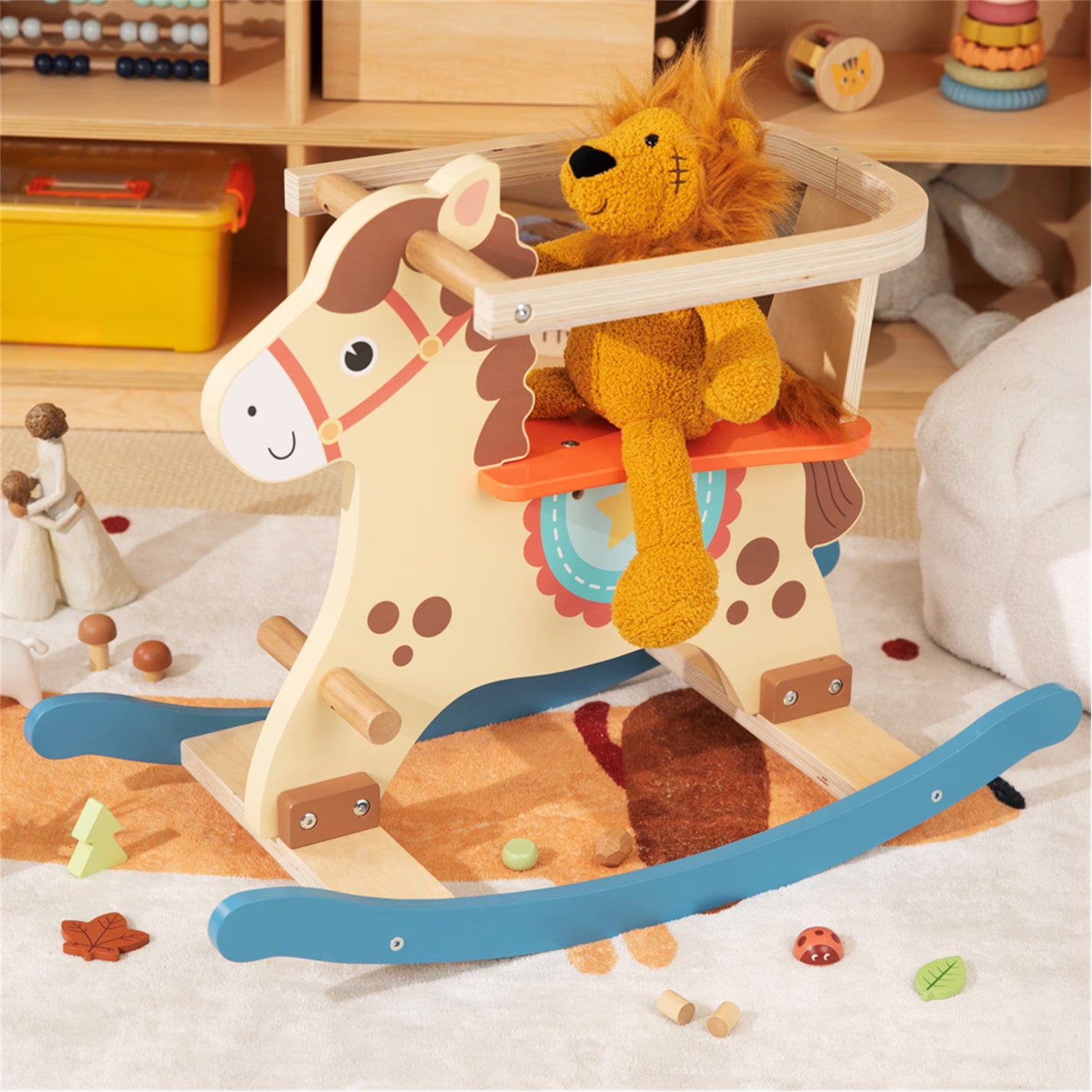 Tooky Toy Wooden Rocking Horse - Blue