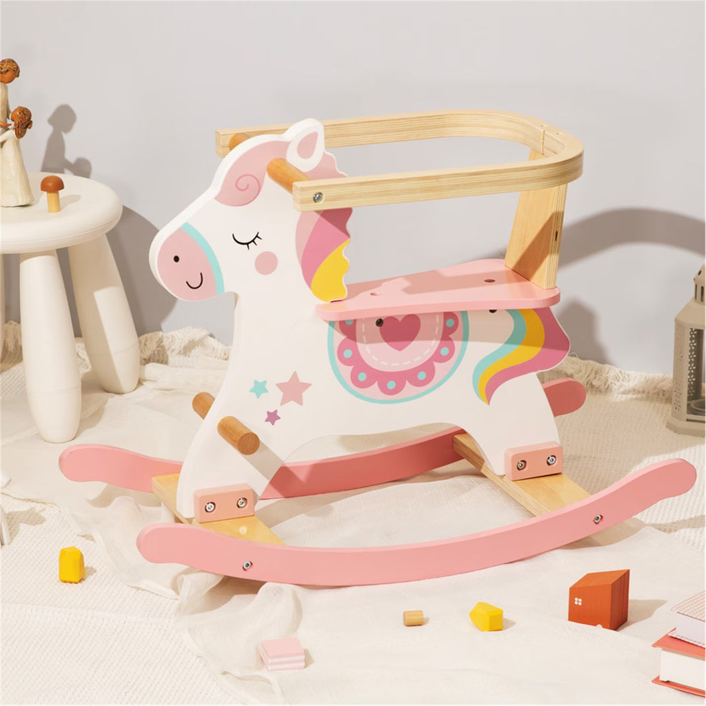 Tooky Toy Wooden Rocking Horse - Blue