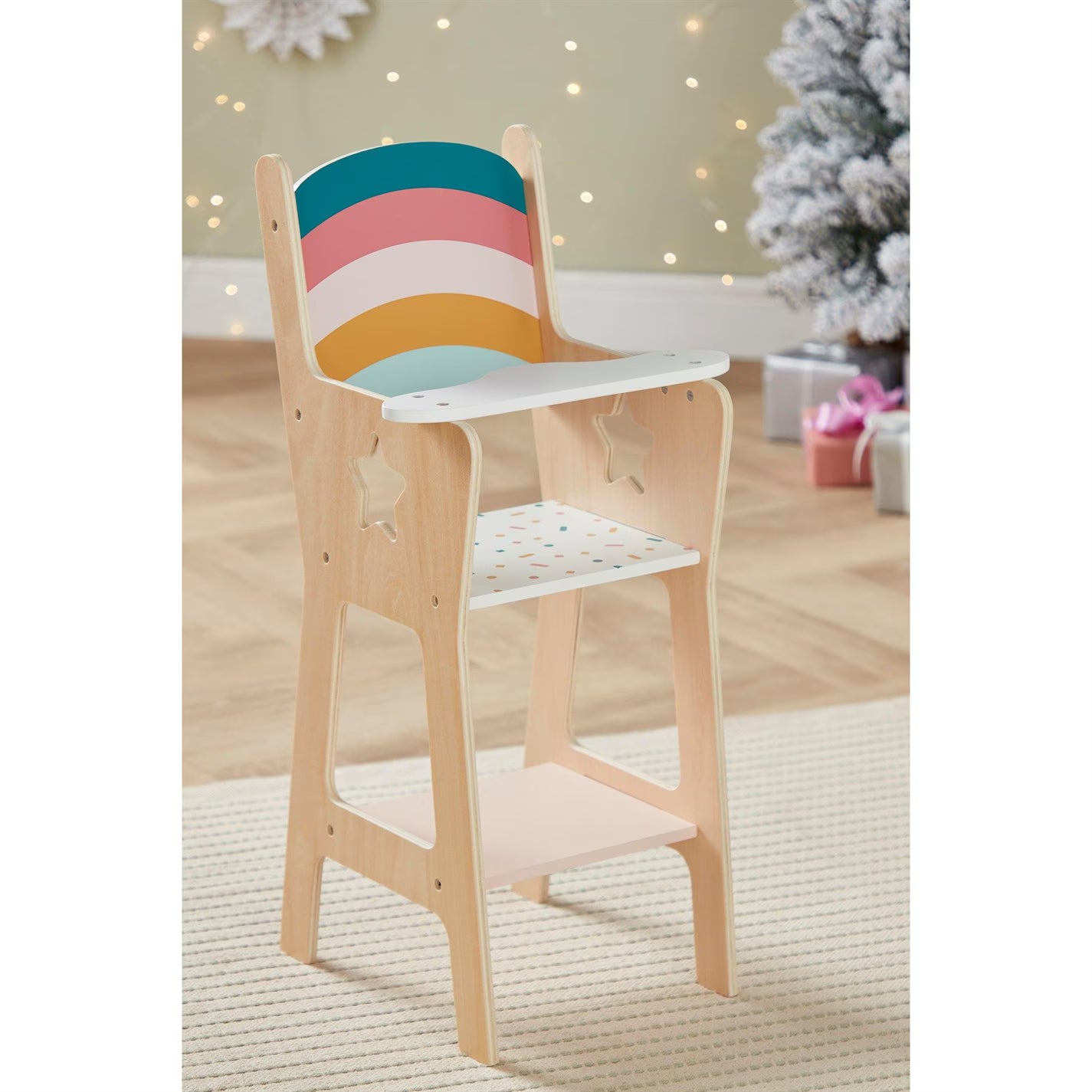 Tooky Toy Wooden White Doll High Chair