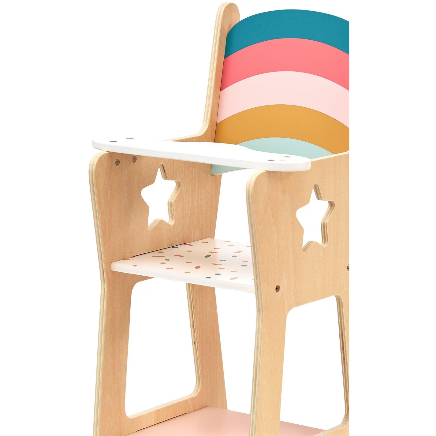 Tooky Toy Wooden White Doll High Chair
