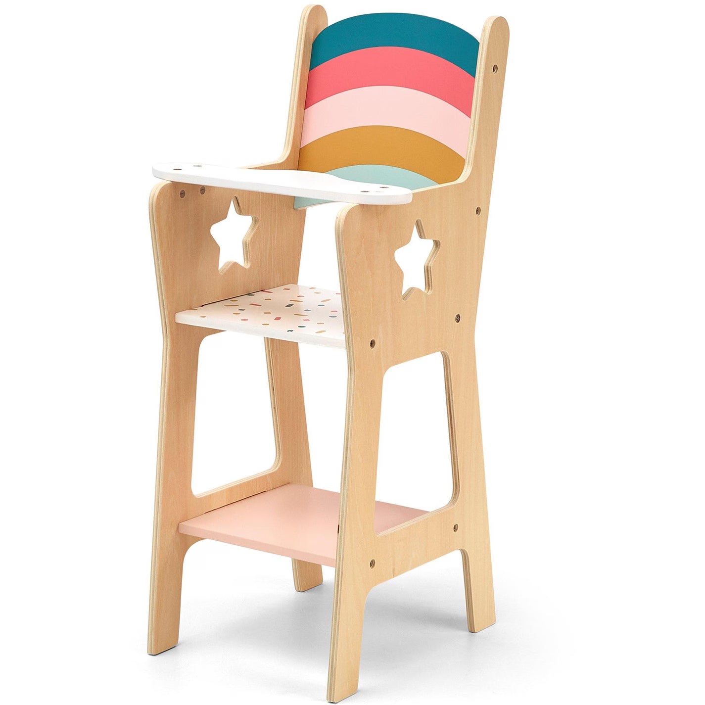 Tooky Toy Wooden White Doll High Chair